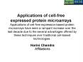 Applications of cell-free expressed protein microarrays PowerPoint PPT Presentation
