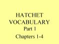 HATCHET VOCABULARY PowerPoint PPT Presentation
