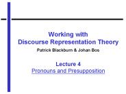 Working with Discourse Representation Theory Patrick Blackburn