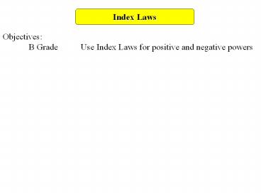 Index Laws