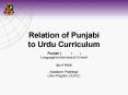 Relation of Punjabi to Urdu Curriculum PowerPoint PPT Presentation