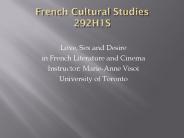French Cultural Studies 292H1S