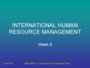 INTERNATIONAL HUMAN RESOURCE MANAGEMENT