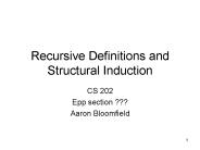 Recursive Definitions and Structural Induction