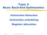Topic 6 Basic Back-End Optimization
