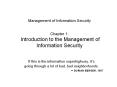 Management of Information Security  Chapter 1: Introduction to the Management of Information Security PowerPoint PPT Presentation