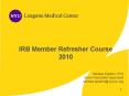 IRB Member Refresher Course 2010 PowerPoint PPT Presentation