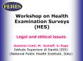 Workshop on Health Examination Surveys (HES) PowerPoint PPT Presentation