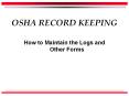 OSHA RECORD KEEPING PowerPoint PPT Presentation