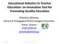 Educational Robotics in Teacher Education: an Innovative Tool for Promoting Quality Education PowerPoint PPT Presentation