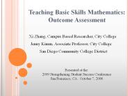 Teaching Basic Skills Mathematics: Outcome Assessment