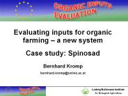 Evaluating inputs for organic farming 