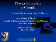 Physics Education in Canada