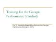 Training for the Georgia Performance Standards PowerPoint PPT Presentation