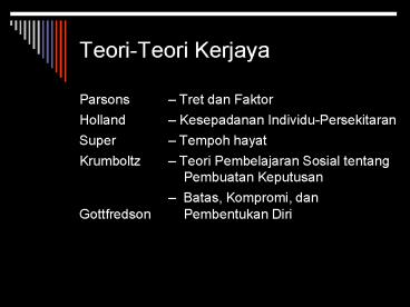 Teori-Teori Kerjaya
