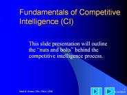 Fundamentals of Competitive Intelligence (CI)