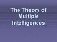 The Theory of Multiple Intelligences PowerPoint PPT Presentation