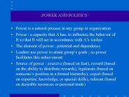 POWER AND POLITICS