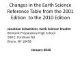 Changes in the Earth Science Reference Table from the 2001 Edition to the 2010 Edition PowerPoint PPT Presentation