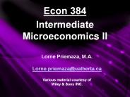 Econ 384 Intermediate Microeconomics II