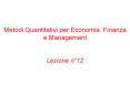 Metodi Quantitativi per Economia, Finanza e Management  Lezione n PowerPoint PPT Presentation