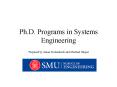 Ph.D. Programs in Systems Engineering PowerPoint PPT Presentation