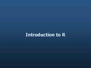Introduction to R