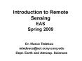 Introduction to Remote Sensing EAS Spring 2009 PowerPoint PPT Presentation