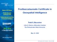 Postbaccalaureate Certificate in Geospatial Intelligence