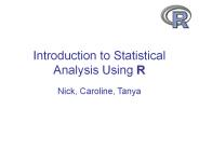 Introduction to Statistical Analysis Using R