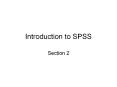 Introduction to SPSS PowerPoint PPT Presentation
