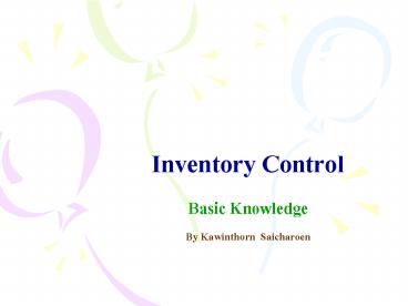 Inventory Control
