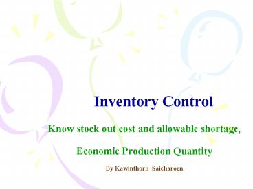 Inventory Control