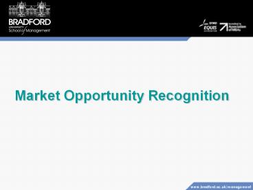 Market Opportunity Recognition