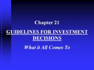 GUIDELINES FOR INVESTMENT DECISIONS