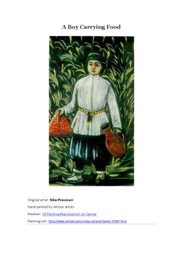 Painting A Boy Carrying Food--Artisoo