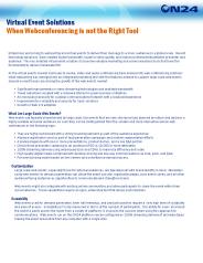 Virtual Event Solutions When Webconferencing is not the Right Tool