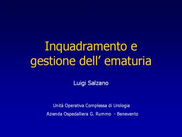Inquadramento e gestione dell