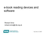 e-book reading devices and software
