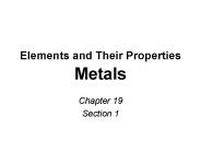Elements and Their Properties Metals