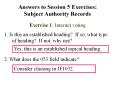 Answers to Session 5 Exercises: Subject Authority Records PowerPoint PPT Presentation