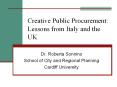 Creative Public Procurement: Lessons from Italy and the UK PowerPoint PPT Presentation