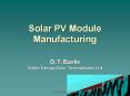 Solar PV Module Manufacturing PowerPoint PPT Presentation