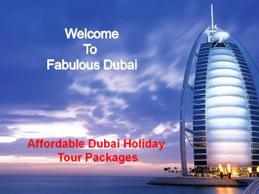 Affordable Dubai Holiday Tour Packages