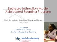 Adolescent Literacy Learning First Alliance --  May 11, 2005