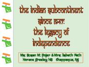 the Indian subcontinent
