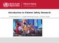 Introduction to Patient Safety Research PowerPoint PPT Presentation