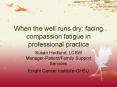 When the well runs dry: facing compassion fatigue in professional practice PowerPoint PPT Presentation