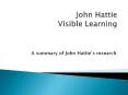John Hattie Visible Learning PowerPoint PPT Presentation