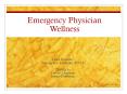 Emergency Physician Wellness PowerPoint PPT Presentation